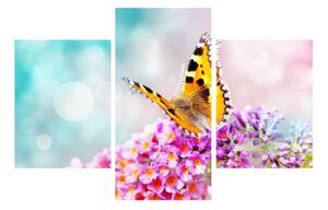 Slika leptira na cvijetovima (90x60 cm)