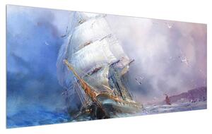 Slika broda na olujnom moru (120x50 cm)