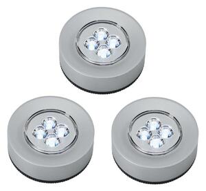 SET 3x LED Orijentacijska svjetiljka na dodir 1xLED/2W/4,5V srebrna