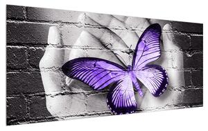 Moderna slika dlanova s ​​leptirom (120x50 cm)