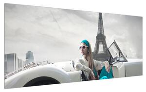 Slika žene i Eiffelov toranj (120x50 cm)