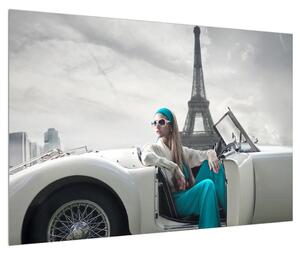 Slika žene i Eiffelov toranj (90x60 cm)
