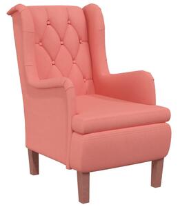 VidaXL Fotelja s nogama od masivnog drva kaučukovca baršun ružičasta