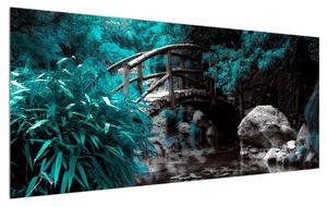 Slika drvenog mosta preko riječice (120x50 cm)