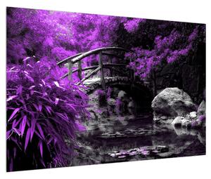 Slika drvenog mosta preko riječice (90x60 cm)