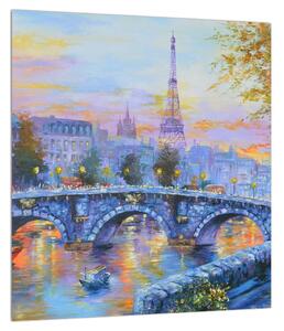 Slika oslikanog krajolika s Eiffelovim tornjem (30x30 cm)