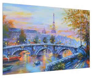 Slika oslikanog krajolika s Eiffelovim tornjem (90x60 cm)