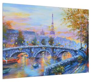 Slika oslikanog krajolika s Eiffelovim tornjem (70x50 cm)