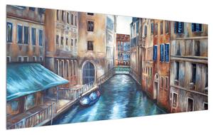 Mediteranska slika zavojite uličice (120x50 cm)