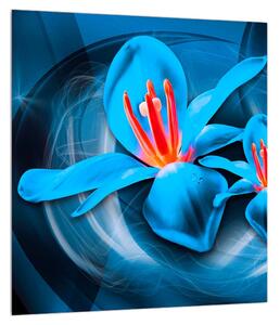 Moderna plava slika cvijeća (30x30 cm)