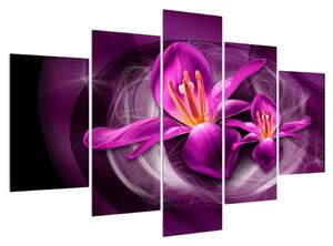 Moderna ljubičasta slika cvijeća (150x105 cm)