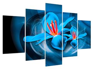 Moderna plava slika cvijeća (150x105 cm)