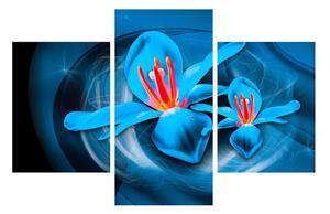 Moderna plava slika cvijeća (90x60 cm)