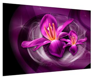 Moderna ljubičasta slika cvijeća (90x60 cm)