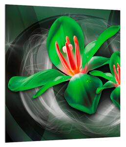 Moderna zelena slika cvijeća (30x30 cm)