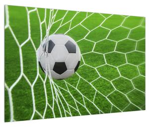 Slika nogometne lopte u mreži (90x60 cm)