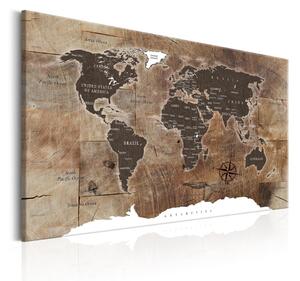 Karta svijeta Bimago Wooden Mosaic, 120 x 80 cm