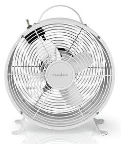 Nedis FNCL10WT20 - Stolni ventilator RETRO 20W/230V bijeli ø25 cm