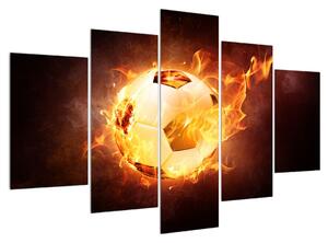 Slika nogometne lopte u plamenu (150x105 cm)