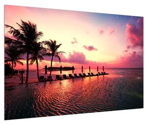 Slika plaže s palmama i suncem (90x60 cm)