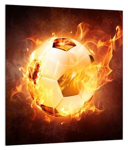 Slika nogometne lopte u plamenu (30x30 cm)