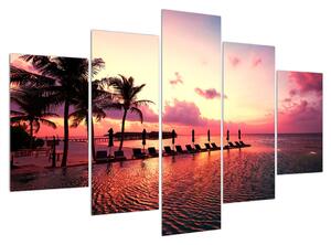 Slika plaže s palmama i suncem (150x105 cm)