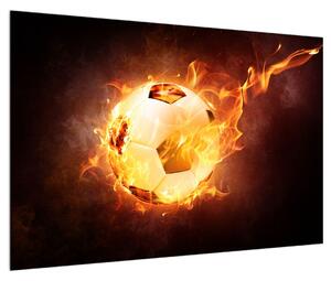 Slika nogometne lopte u plamenu (90x60 cm)