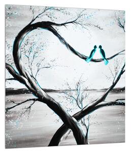 Slika dvije ptice na stablu (30x30 cm)