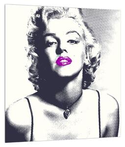 Slika Marilyn Monroe s ljubičastim usnama (30x30 cm)