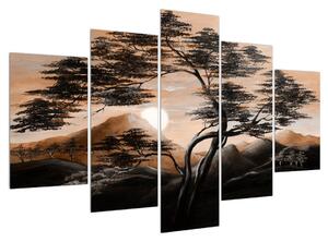 Slika stabla, planina i sunca (150x105 cm)