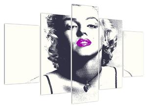 Slika Marilyn Monroe s ljubičastim usnama (150x105 cm)
