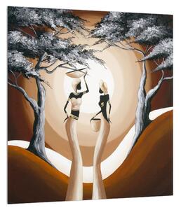 Orijentalna slika dviju žena i stabla (30x30 cm)