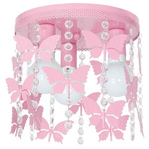Dječije svjetlo za plafon ELZA butterflies 3xE27/60W/230V ružičasta