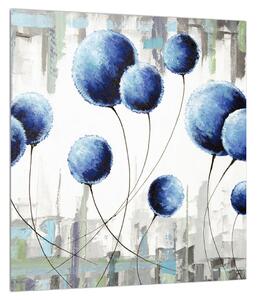 Apstraktna slika - plavi baloni (30x30 cm)