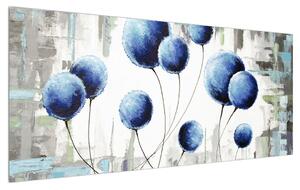 Apstraktna slika - plavi baloni (120x50 cm)