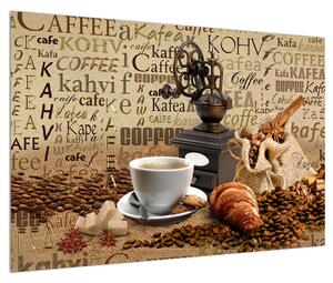 Slika kave, mlinca i kroasana (90x60 cm)