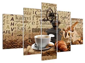 Slika kave, mlinca i kroasana (150x105 cm)