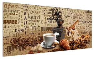 Slika kave, mlinca i kroasana (120x50 cm)