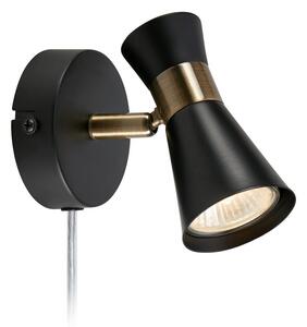 Crna zidna lampa (duljina 12 cm) Folie - Markslöjd