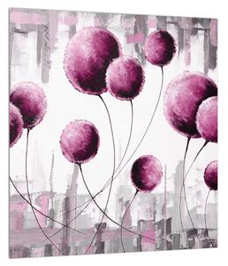 Apstraktna slika - ružičasti baloni (30x30 cm)