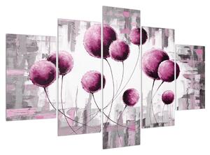 Apstraktna slika - ružičasti baloni (150x105 cm)