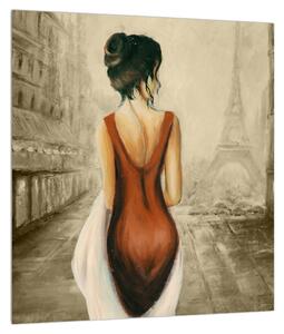 Slika žene i Eiffelov toranj (30x30 cm)