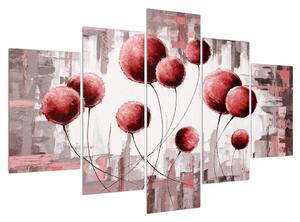 Apstraktna slika - crveni baloni (150x105 cm)