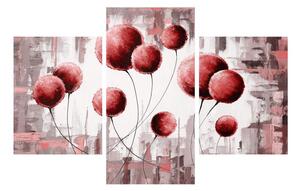 Apstraktna slika - crveni baloni (90x60 cm)