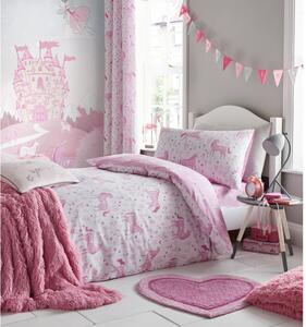 Black Friday - Ružičasta dječja posteljina s motivom jednoroga Catherine Lansfield, 135 x 200 cm