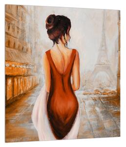 Slika žene i Eiffelov toranj (30x30 cm)