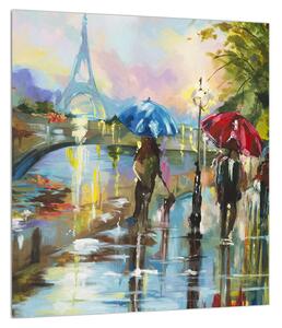 Slika kišnog vremena i Eiffelovog tornja (30x30 cm)