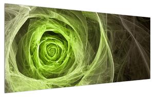 Apstraktna slika zelene ruže (120x50 cm)