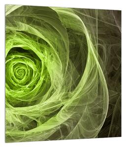 Apstraktna slika zelene ruže (30x30 cm)