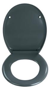 Tamnosivo WC sjedalo s lakim zatvaranjem Wenkoo Premium Ottana, 45,2 x 37,6 cm